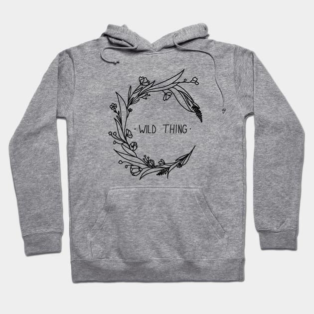 Wild Thing Floral Moon Apparel Hoodie by Nature Lover Apparel